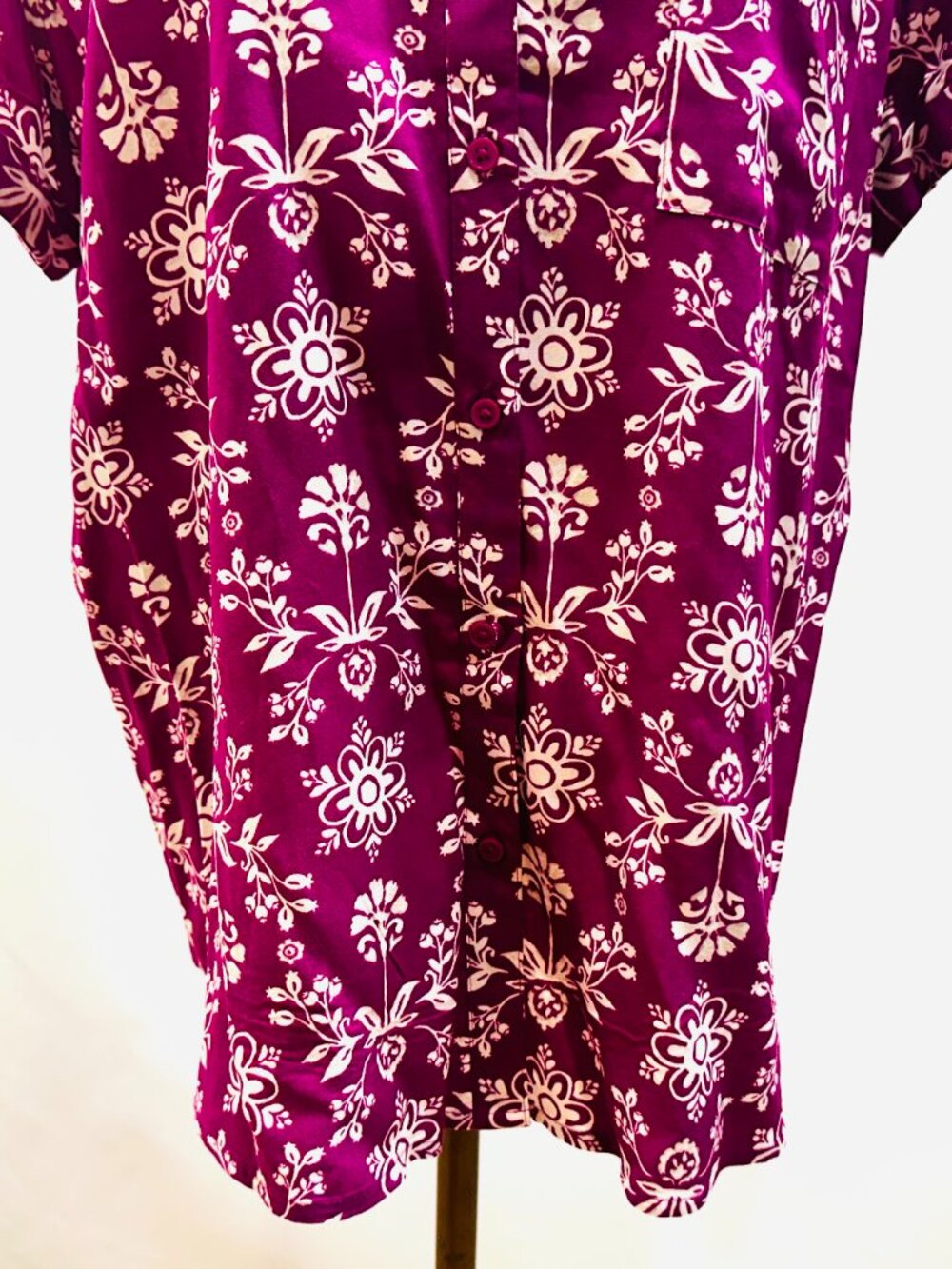 NWT CROFT&BARROW Women Short Sleeve Button Down Collared Floral Shirt Size XXL - Picture 3 of 12